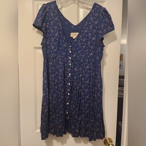 Denim & Supply Ralph Lauren Navy Floral Button-Down Mini Dress